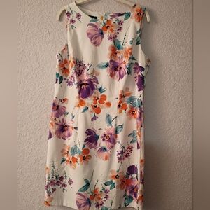 Vibrant Floral Sleeveless Multi Colored Mini Dress